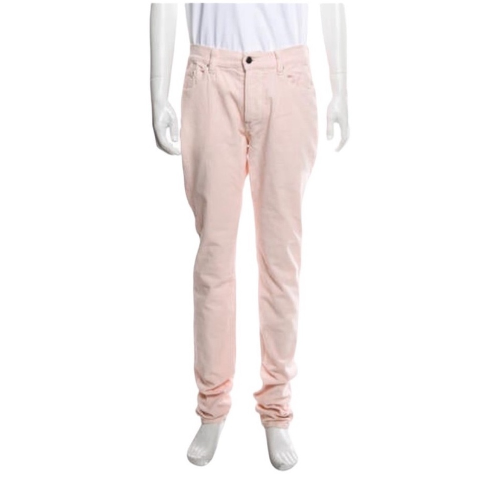 Amiri Skinny Mens Size 33 Corduroy Button Fly Pants Salmon Pink Modern Fit